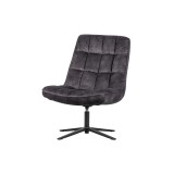 ARMCHAIR JB ANTRACIT VELVET TURNING - CHAIRS, STOOLS